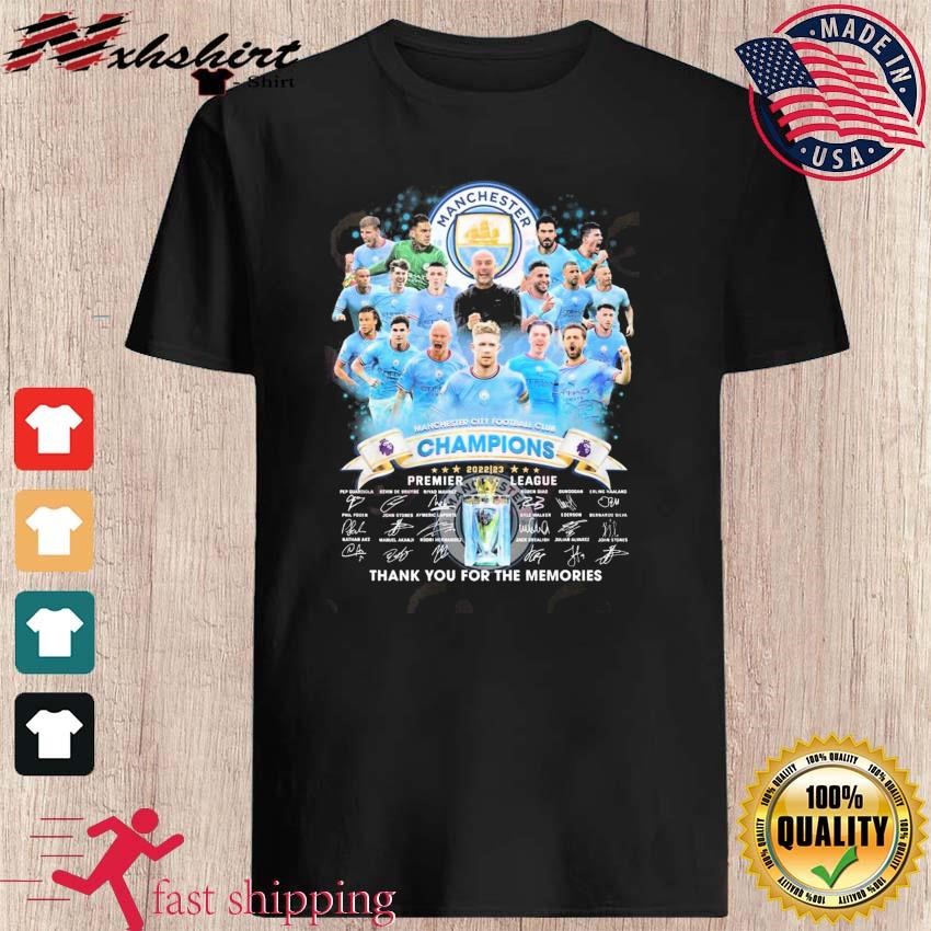 Manchester City Football Club Champions 2022 – 2023 Premier League Thank You For The Memories T-Shirt
