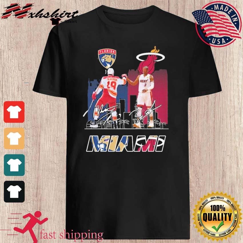 Miami City Florida Panthers Tkachuk And Miami Heat Dwyane Wade Signatures  Shirt