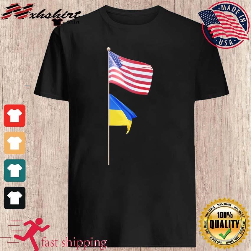 USA Ukraine Flag Pole Brotherhood Shirt