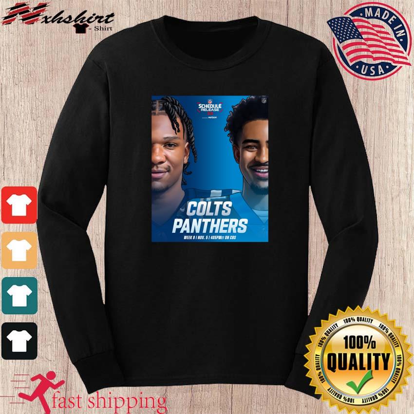 Official carolina panthers vs indianapolis colts 2023 NFL schedule release  T-shirt, hoodie, tank top, sweater and long sleeve t-shirt