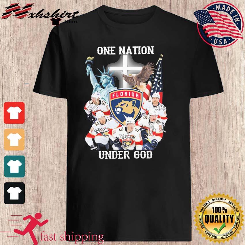 Florida Panthers One Nation Under God 2023 Eastern Conference Champions Signatures Shirt