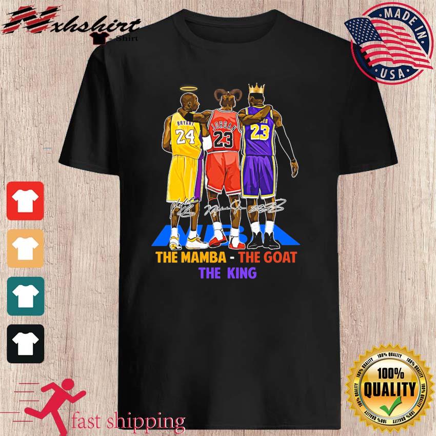 Michael Jordan Kobe Bryant Lebron James shirt 2023 NBA The Goat The Mamba The King