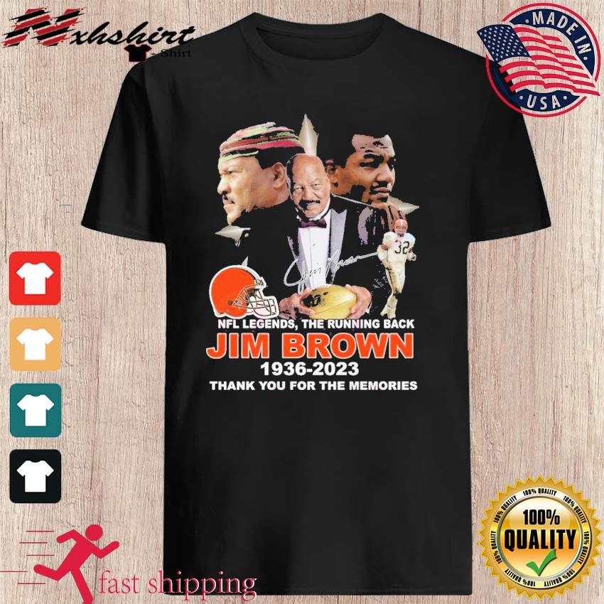 NFL Legends, The Running Back Jim Brown 1936 – 2023 Thank You For The Memories T-Shirt