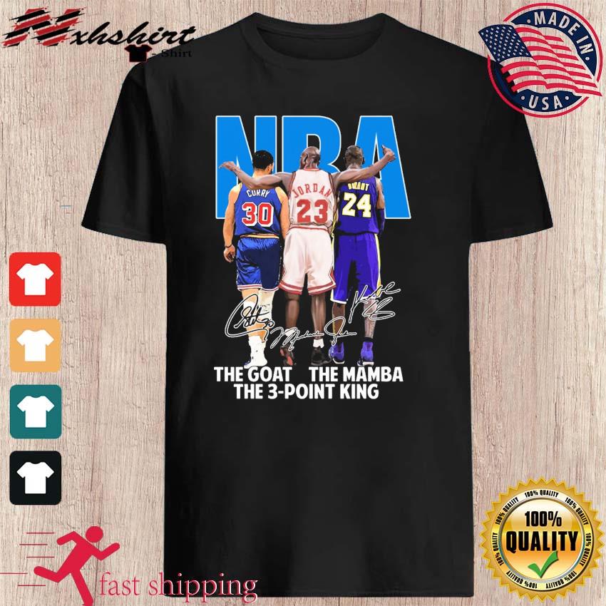 Stephen Curry Michael Jordan Kobe Bryant NBA The Goat The Mamba The 3-Point King shirt