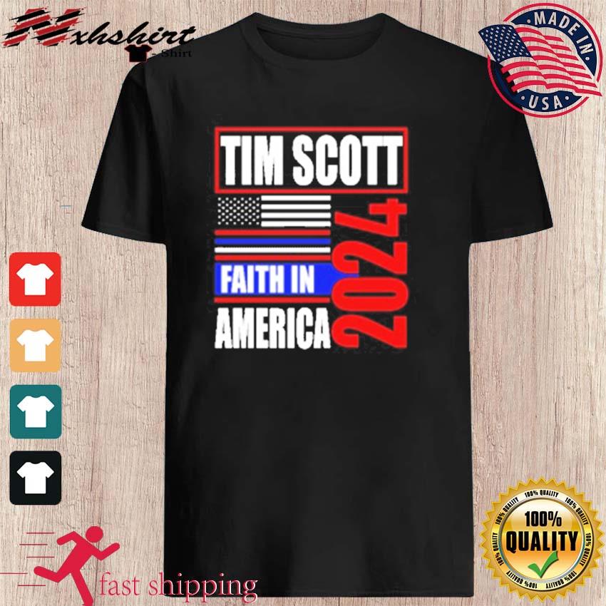 Tim Scott 2024 Faith In America American Flag shirt