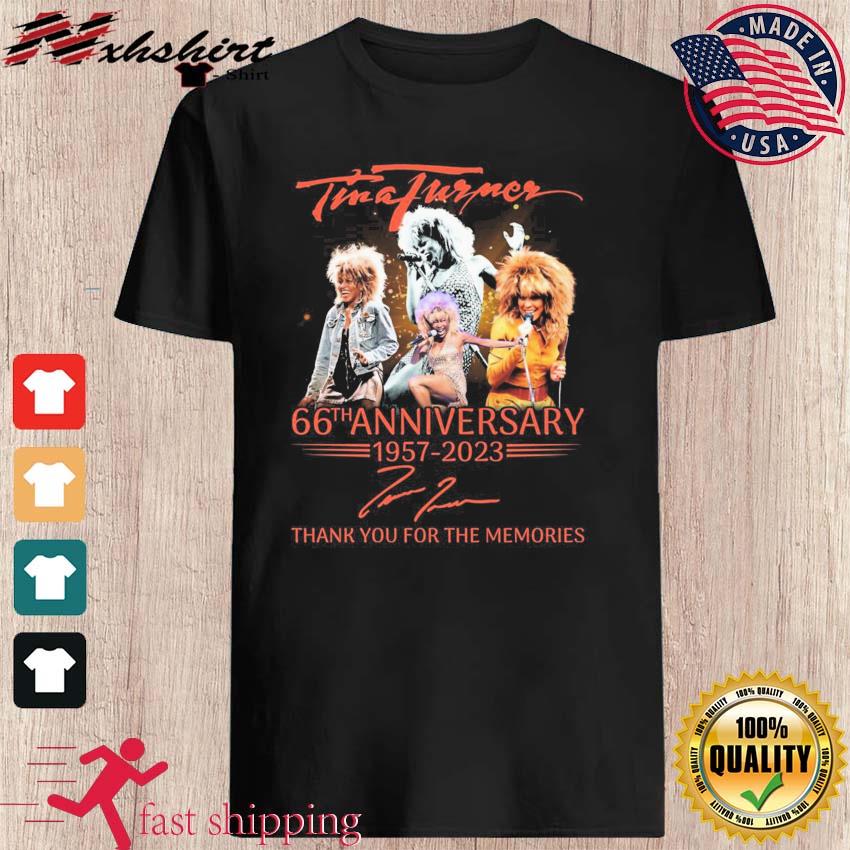 Tina Turner 66th Anniversary 1957-2023 Thank You For The Memories Signatures Shirt