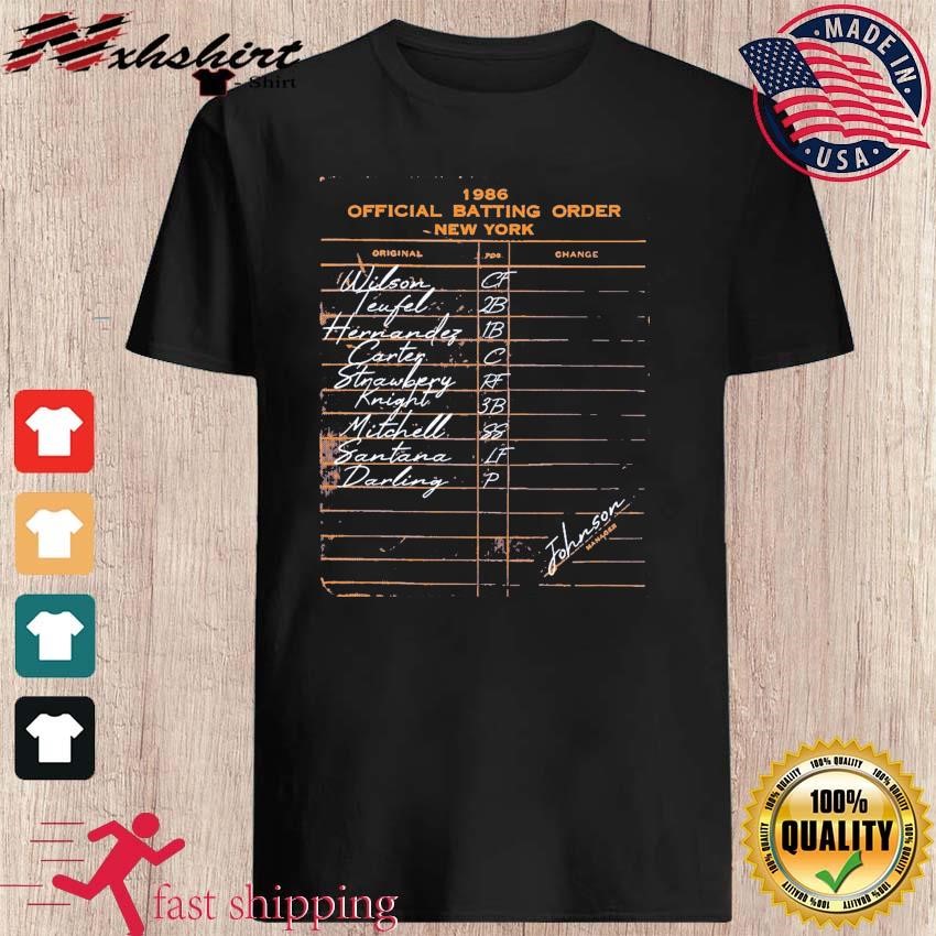 1986 New York Mets NL Baseball Batting Lineup shirt, hoodie
