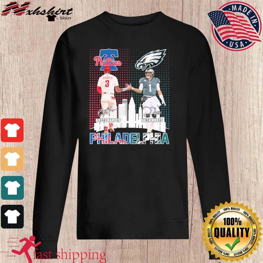 Official philadelphia Phillies Bryce Harper And Eagles Jalen Hurts T Shirt,  hoodie, sweater, long sleeve and tank top