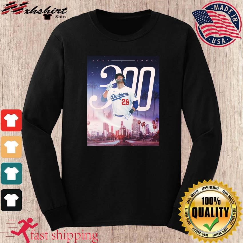 Official LA Dodgers j d martinez 300 career home runs T-shirt, hoodie, tank  top, sweater and long sleeve t-shirt