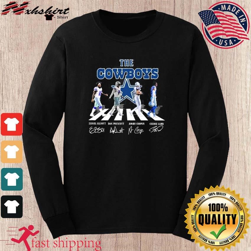 Abbey Road Ceedee Lamb Amari Cooper Ezekiel Elliott And Dak Prescott Of The  Dallas Cowboys Signatures Halloween Shirt, hoodie, sweater, long sleeve and  tank top