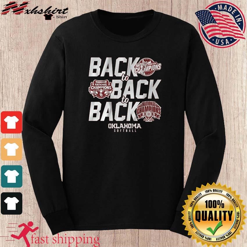 2023 Softball Champions 3 Peat Oklahoma Sooners Red Design Hoodie