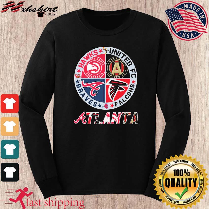 Official Logo Atlanta Braves Atlanta Falcons Atlanta Hawks Atlanta United  Fc Logo 2023 shirt, hoodie, sweater, long sleeve and tank top