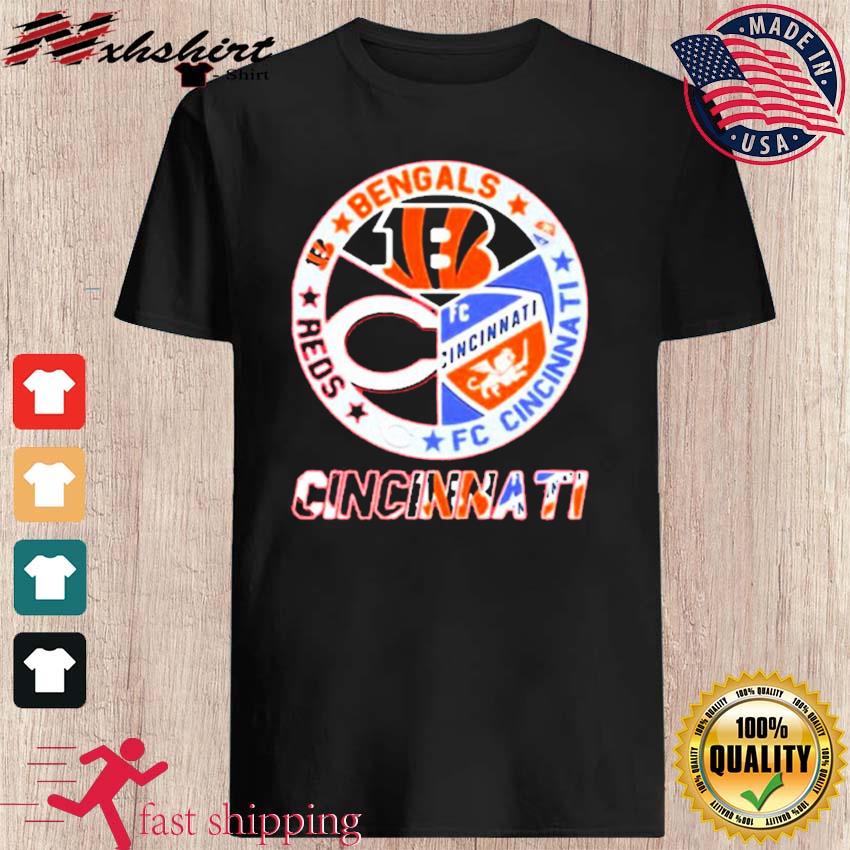 Cincinnati Circle Logo Sport Teams Bengals Reds Unisex Tshirt