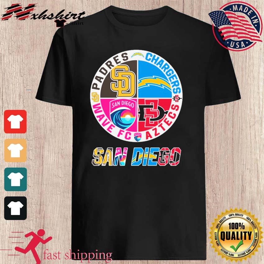 2023 San Diego Sports Teams Shirt Padres Chargers Aztecs And Wave Fc -  Shibtee Clothing