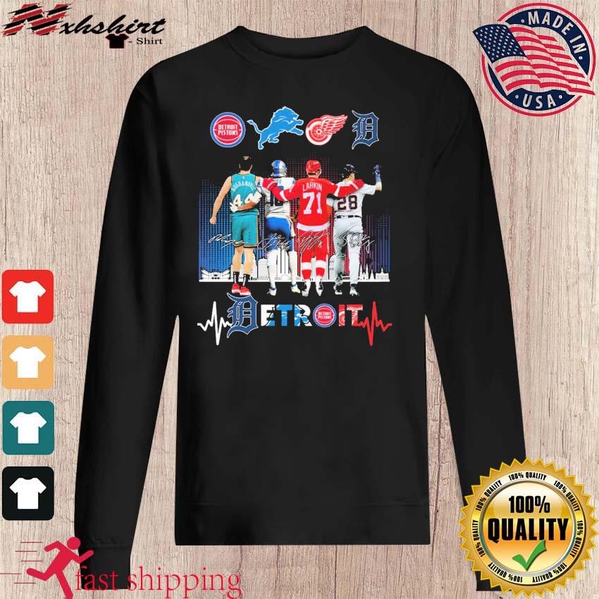 Detroit lions pistons red wings and tigers legend team shirt