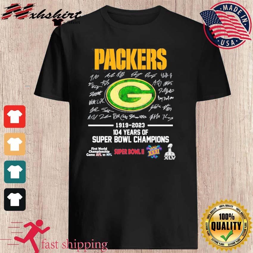 Green Bay Packers 1919-2023 104 Years Of Super Bowl Champions