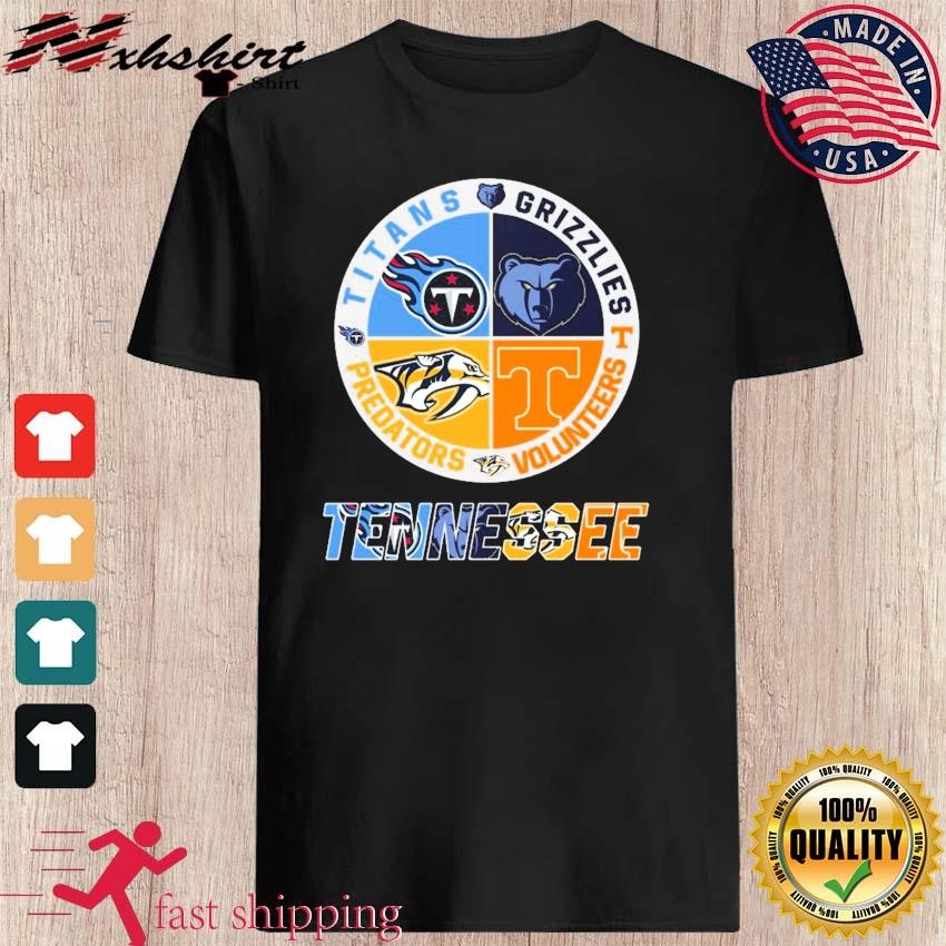 Funny tennessee sport teams Nashville Predators Memphis Grizzlies Tennessee  Titans and Tennessee Volunteers shirt, hoodie, sweater, long sleeve and  tank top