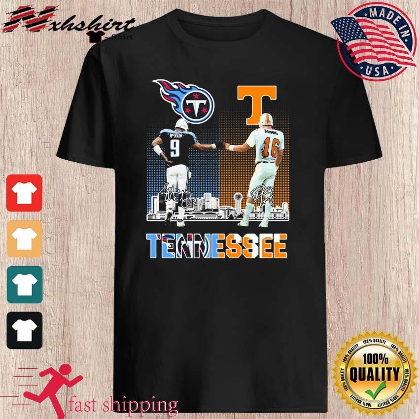 Tennessee Titans Steve Mcnair and Tennessee Volunteers Peyton Manning  signatures shirt, hoodie, sweater, long sleeve and tank top