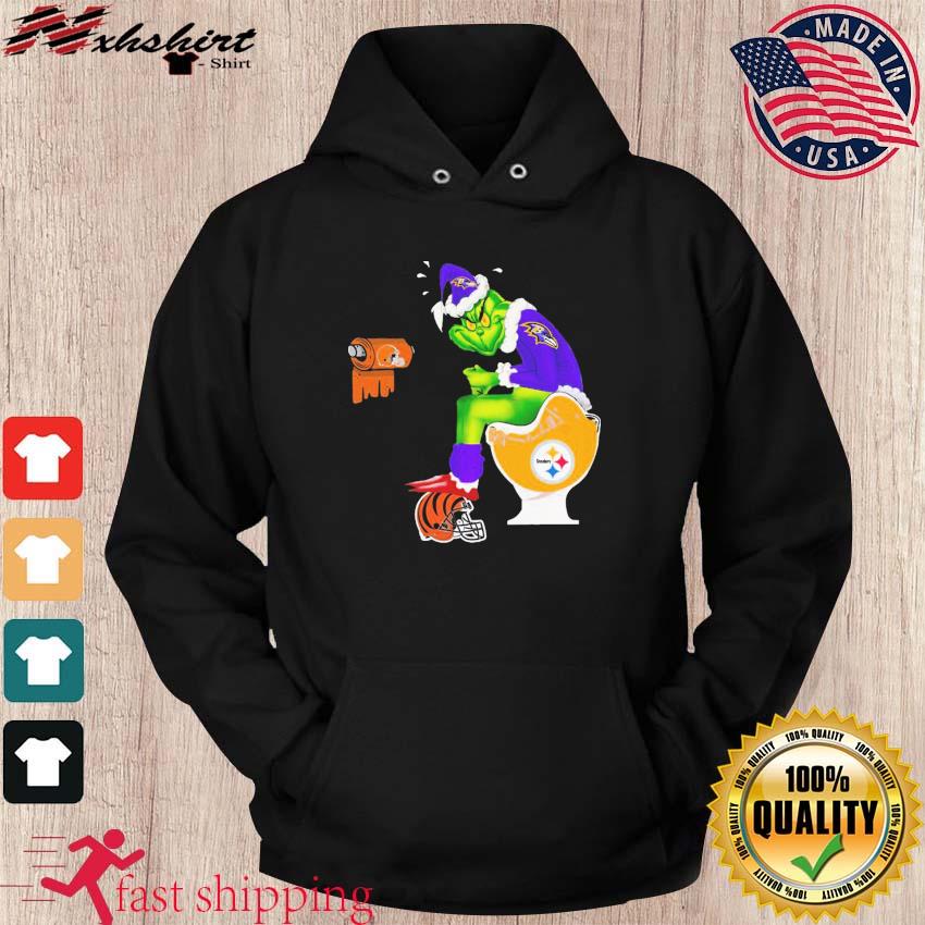 Official Grinch baltimore ravens shit on Pittsburgh Steelers T-shirt,  hoodie, tank top, sweater and long sleeve t-shirt