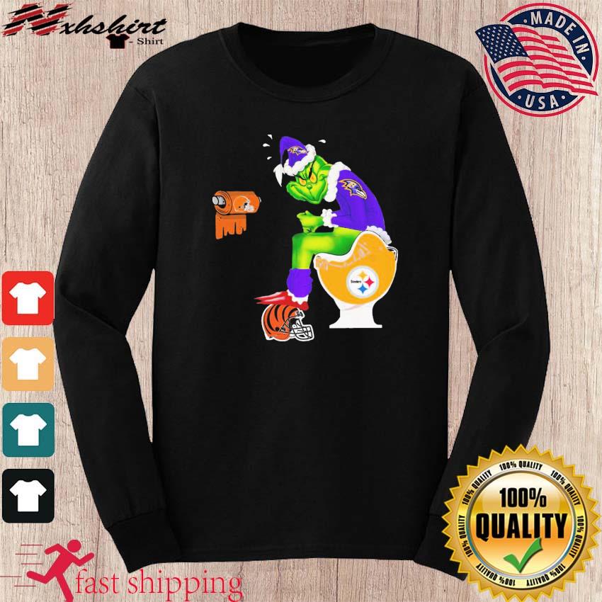 Pittsburgh Steelers Grinch Sitting On Baltimore Ravens Shirt - High-Quality  Printed Brand