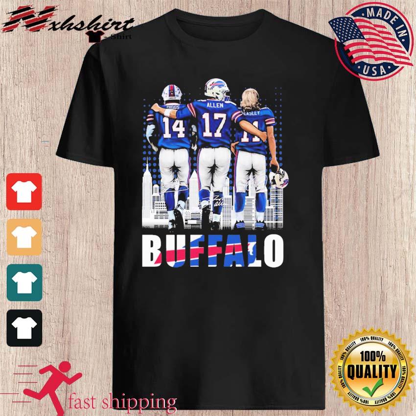 Buffalo Skyline Stefon Diggs Josh Allen And Cole Beasley Signatures Shirt,  hoodie, sweater, long sleeve and tank top