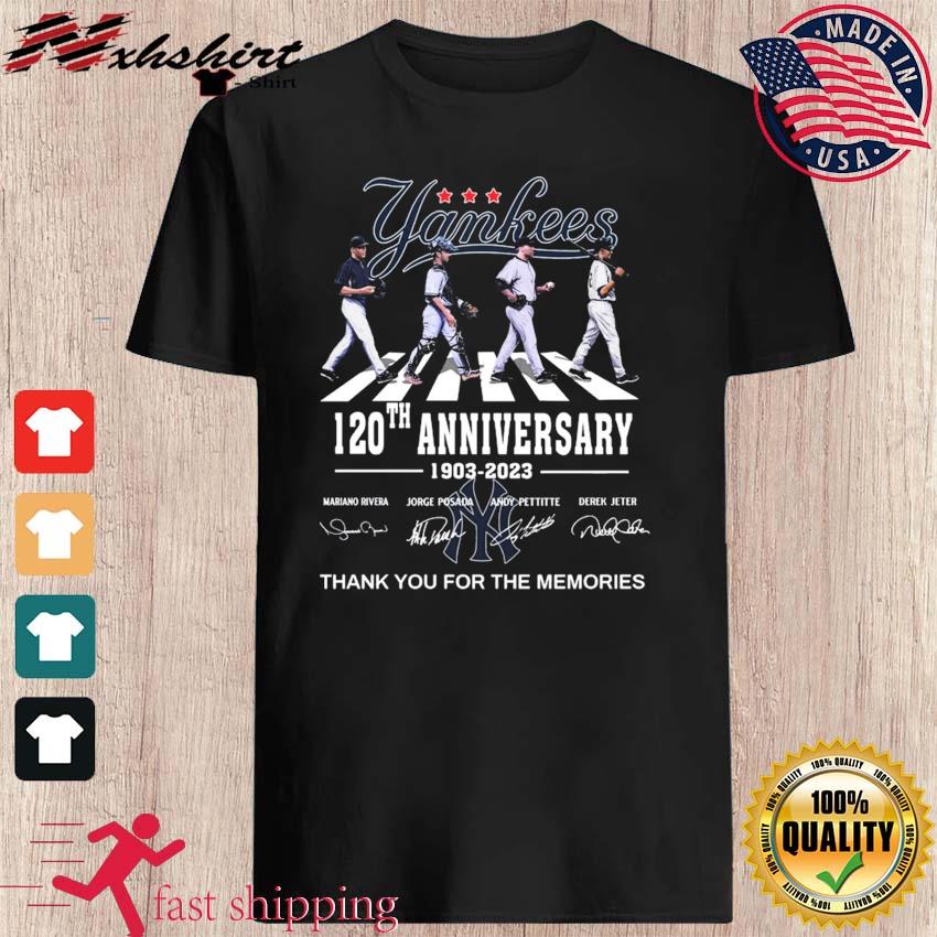 The new york yankees 120th anniversary 1903 2023 thank you for the memories  signatures Shirt, hoodie, sweater, long sleeve and tank top