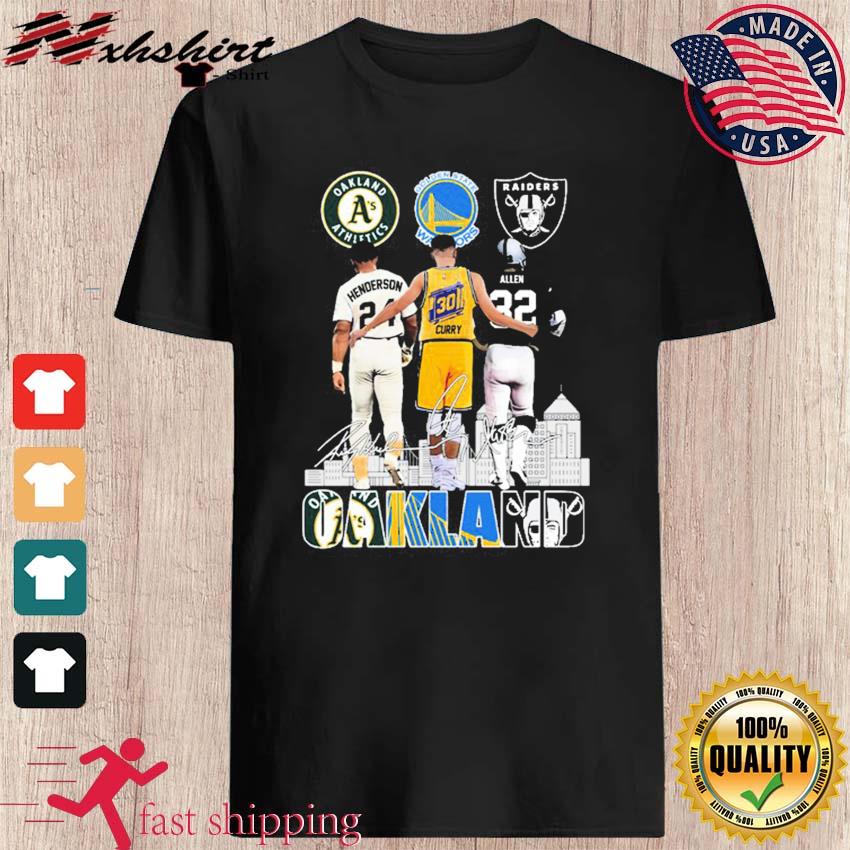 Oakland athletics henderson golden state warrios curry raiders allen shirt,  hoodie, sweater, long sleeve and tank top