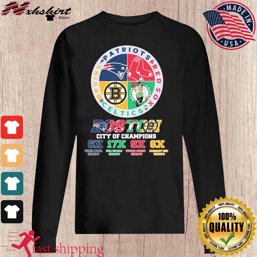 Boston City Of Champions Boston Red Sox Patriots Bruins Celtics 2023 Shirt