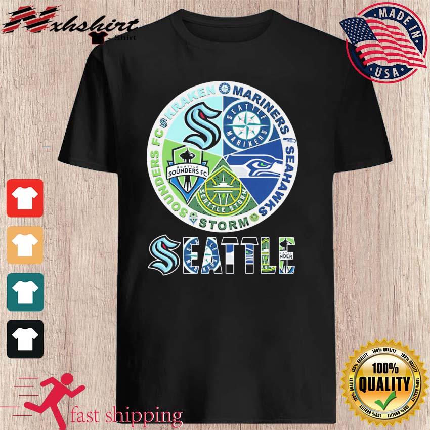 Seattle Sounders FC Seahawks Mariners and Kraken shirt, hoodie