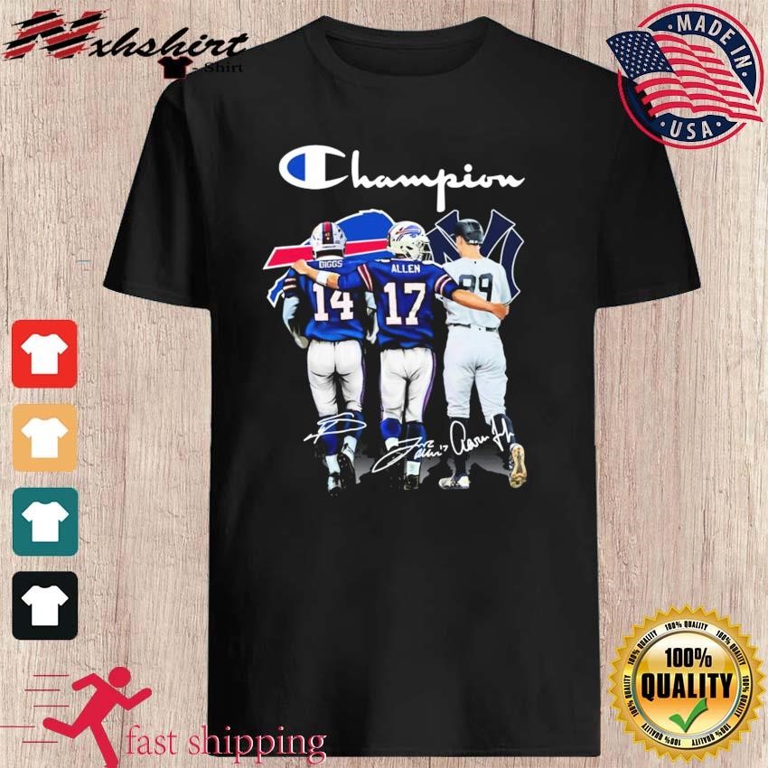 Champion Stefon Diggs Josh Allen And Aaron Judge Signatures Shirt