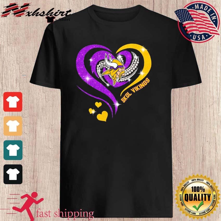 Minnesota Vikings Shirt Heart Logo Vikings Gift - Personalized Gifts:  Family, Sports, Occasions, Trending