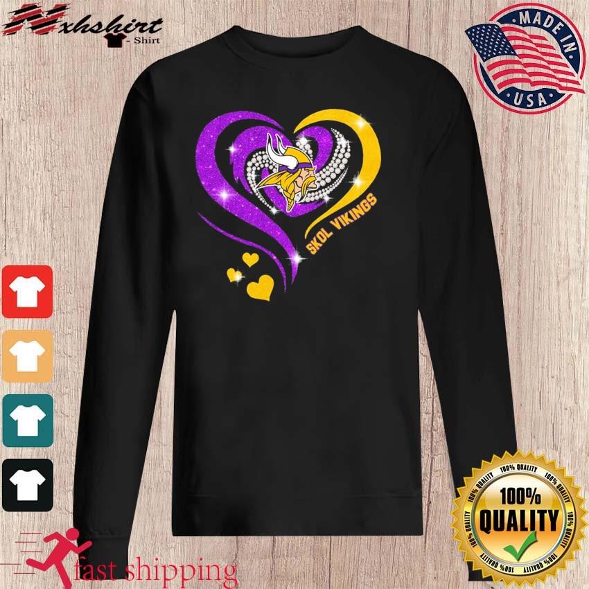 Minnesota heart & skol shirt, hoodie, sweater, long sleeve and tank top