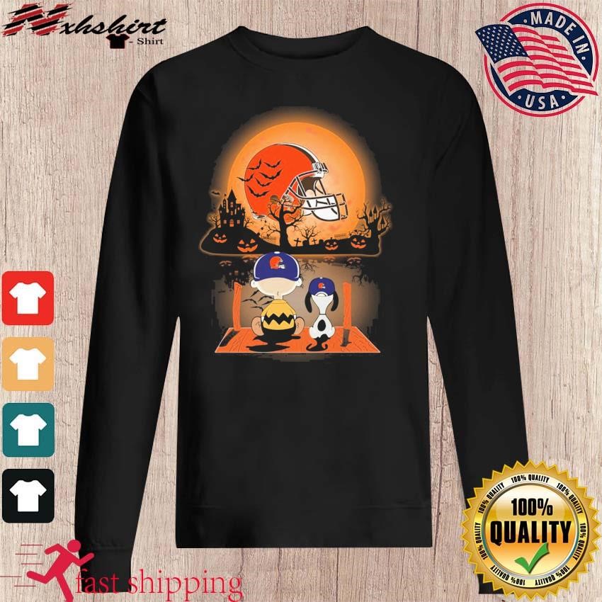 Charlie Brown And Snoopy Watching Cleveland Browns Halloween Cleveland  Browns Shirt