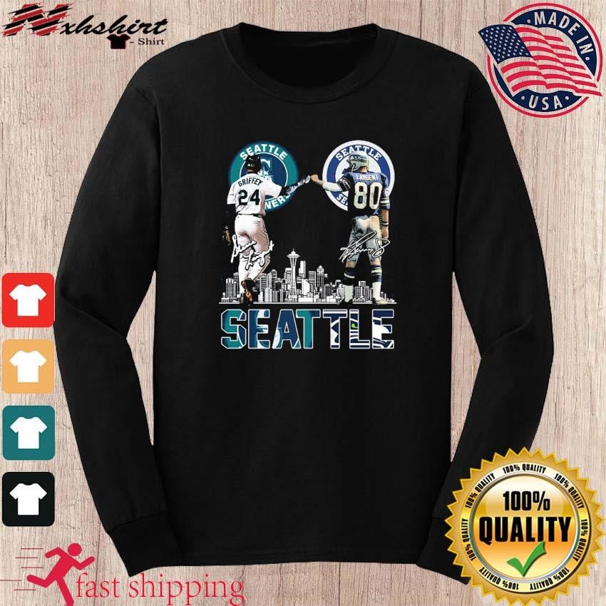 Seattle Mariners Ken Griffey Jr. and Seattle Seahawks Steve Largent Seattle  city signature shirt, hoodie, sweater, long sleeve and tank top