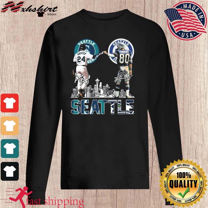 Ken griffey jr and steve largent seattle city signatures shirt