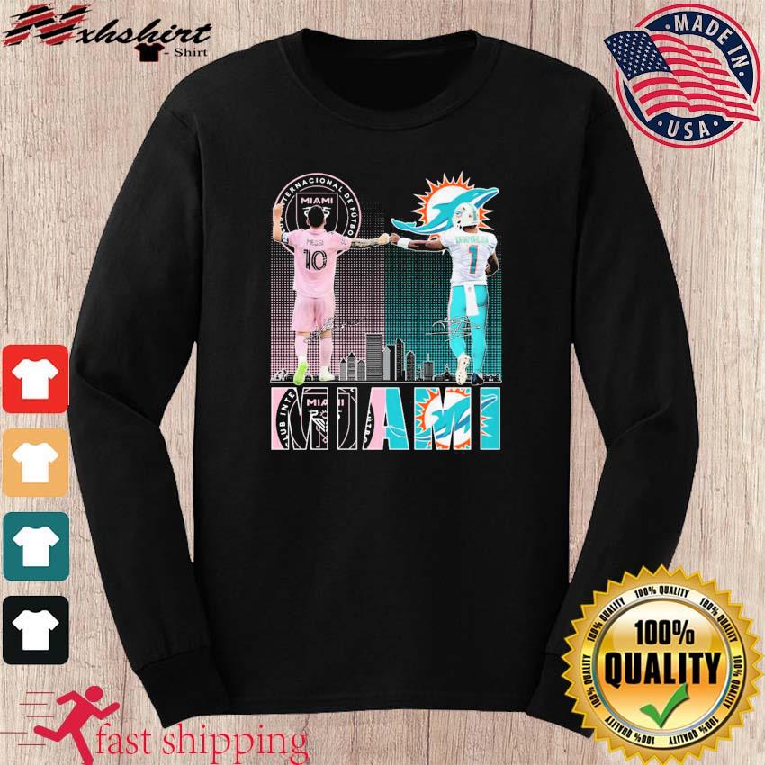 Inter Miami Messi And Dolphins Tagovailod City Champions T Shirt - Growkoc