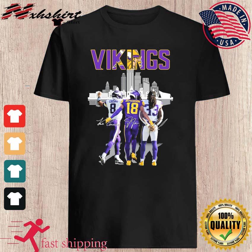 Minnesota Vikings Kirk Cousins 08 Signatures Shirt - High-Quality