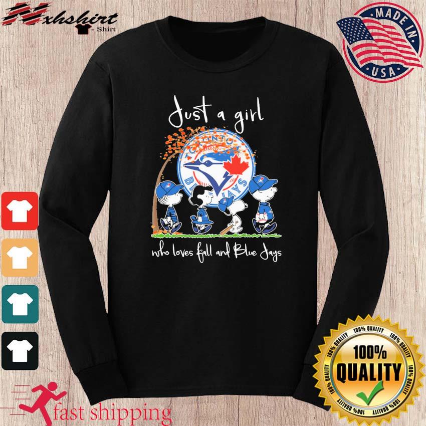 The Peanuts Just A Girl Who Loves Fall Toronto Blue Jays Shirt -  Reallgraphics