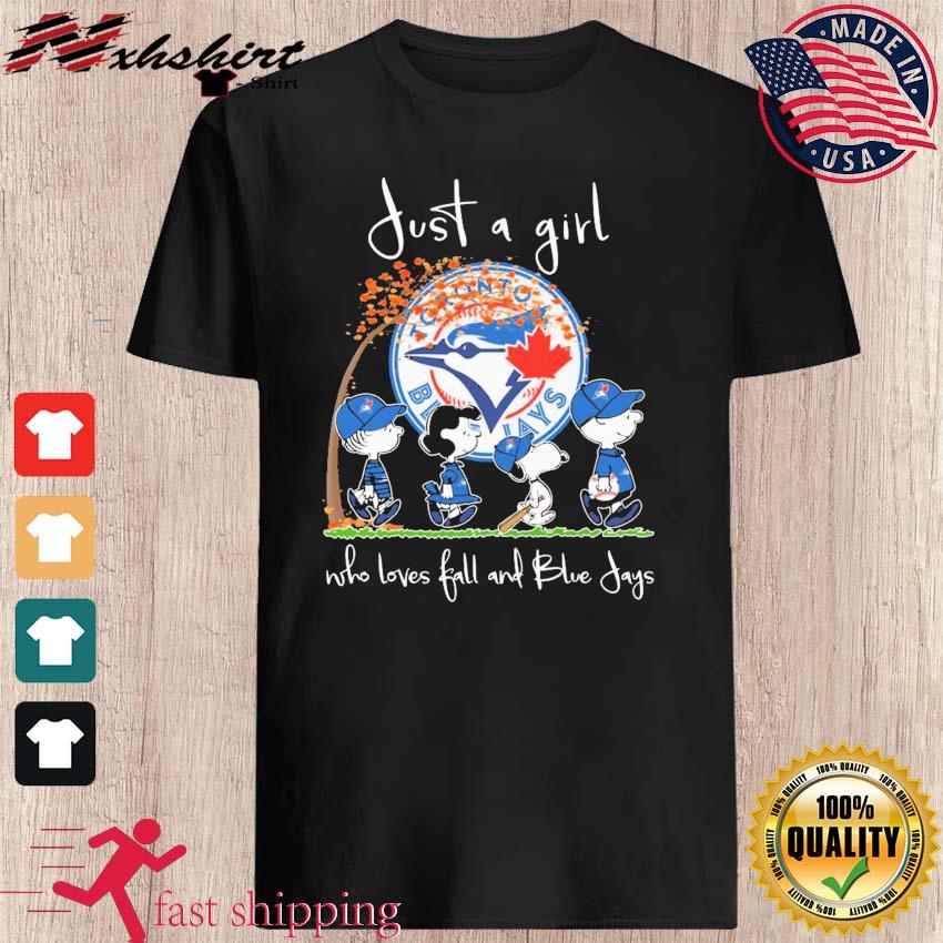 The Peanuts Just A Girl Who Loves Fall Toronto Blue Jays Shirt -  Reallgraphics