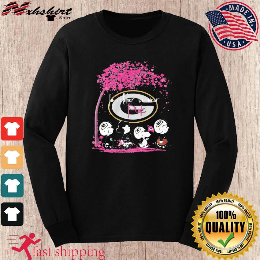 Green Bay Packers Peanut Characters In October We Wear Pink 2023 Shirt