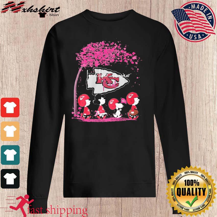 Peanuts Characters Kansas City Chiefs In October We Wear Pink Shirt -  Teespix - Store Fashion LLC