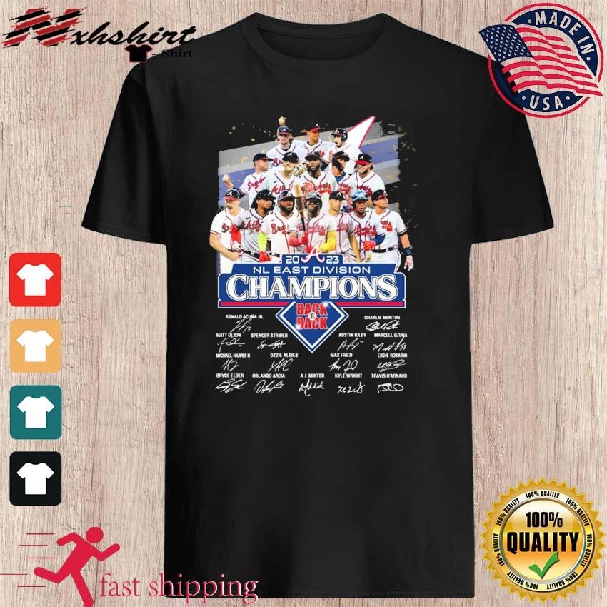2023 NL East Division Champions Back 6 Back Atlanta Braves Shirt