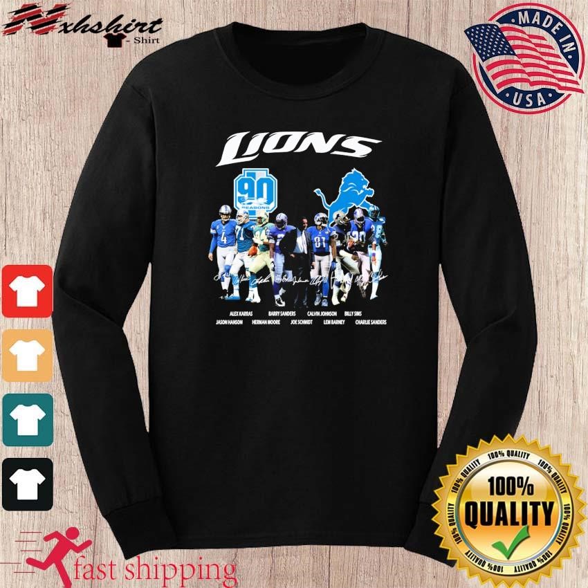 Detroit Lions 90 Seasons Signatures Shirt, hoodie, sweater, long sleeve and  tank top