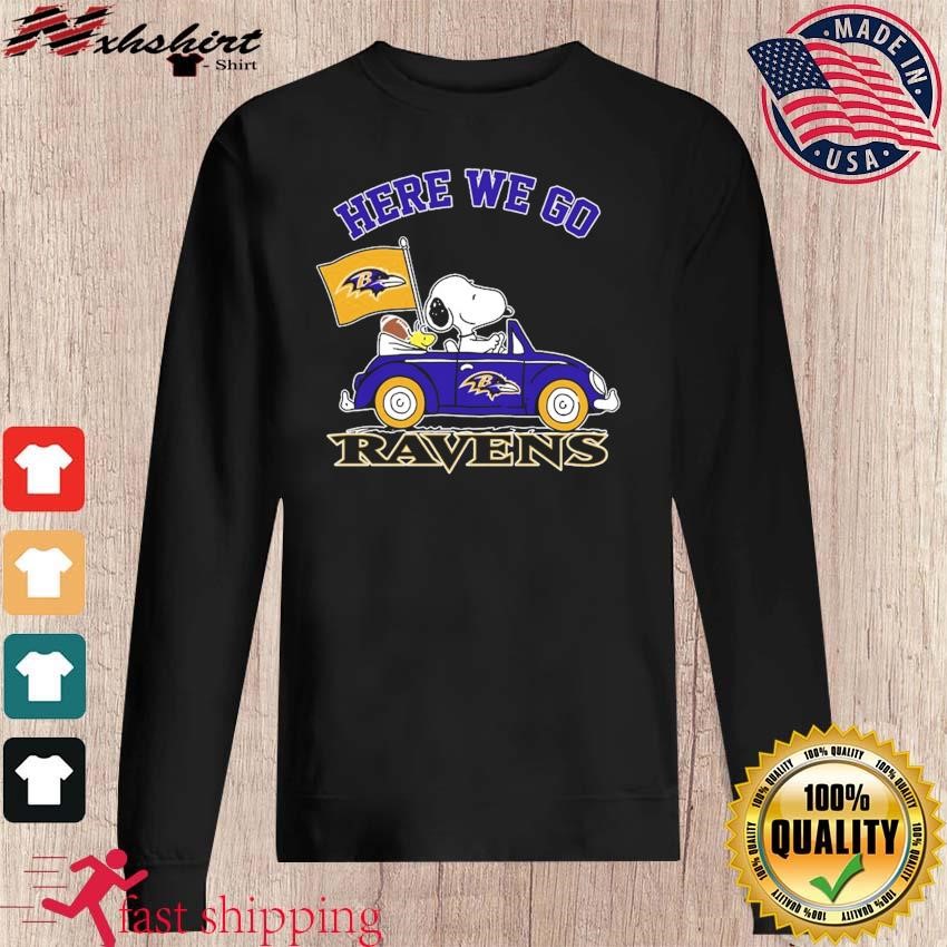 Baltimore Ravens Snoopy and Charlie Brown with Woodstock cartoon T