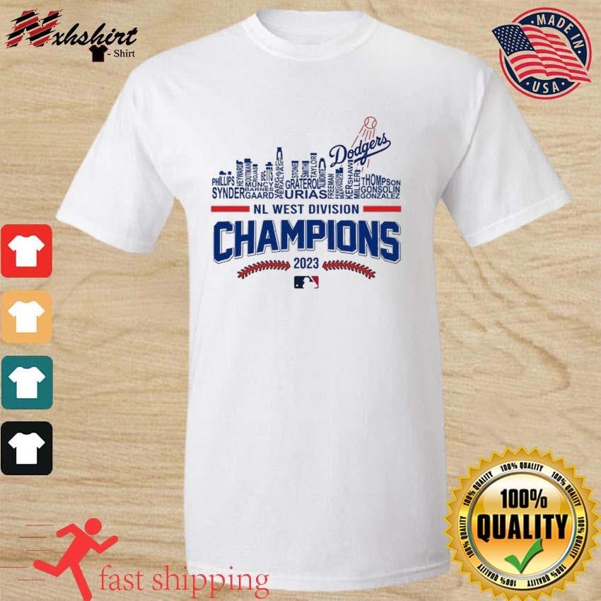 Los Angeles Dodgers Skyline Players Name 2023 NL Division Champions shirt,  hoodie, sweater, long sleeve and tank top