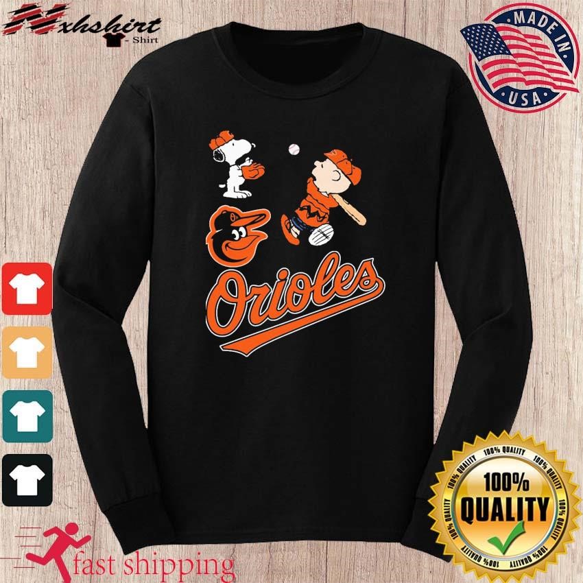 Peanuts Charlie Brown And Snoopy Playing Baseball Baltimore Orioles shirt,sweater,  hoodie, sweater, long sleeve and tank top