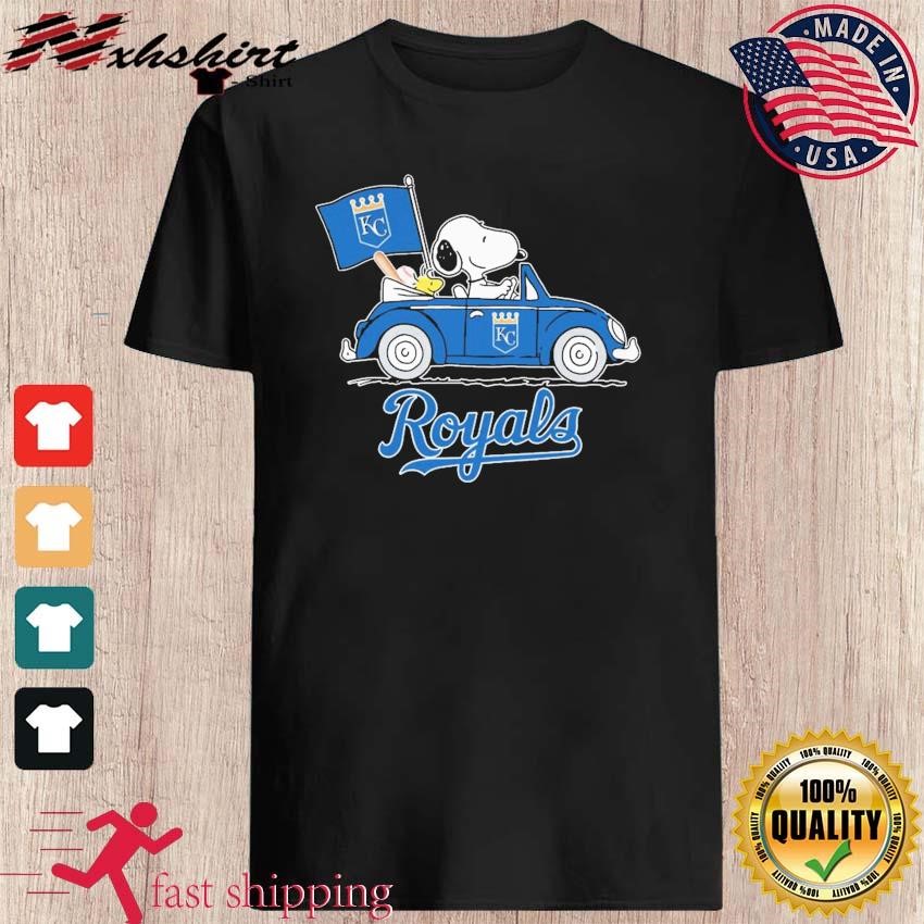 Peanuts Snoopy And Woodstock Kansas City Royals On Car Shirt