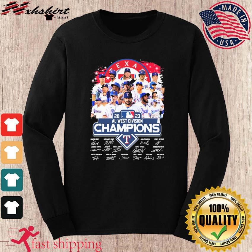 Texas Rangers 2023 AL West Division Champions Signatures shirt, hoodie,  sweater, long sleeve and tank top