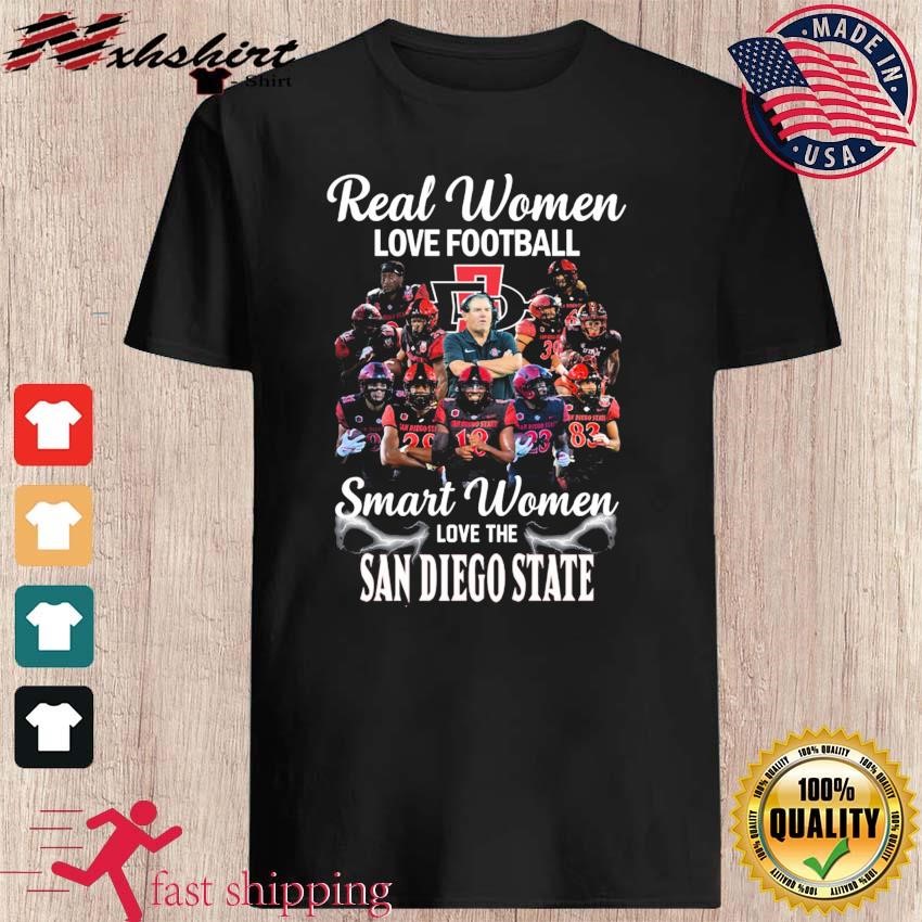 Real Women Love Football Smart Women Love The San Diego State Aztecs Team  Shirt, hoodie, sweater, long sleeve and tank top