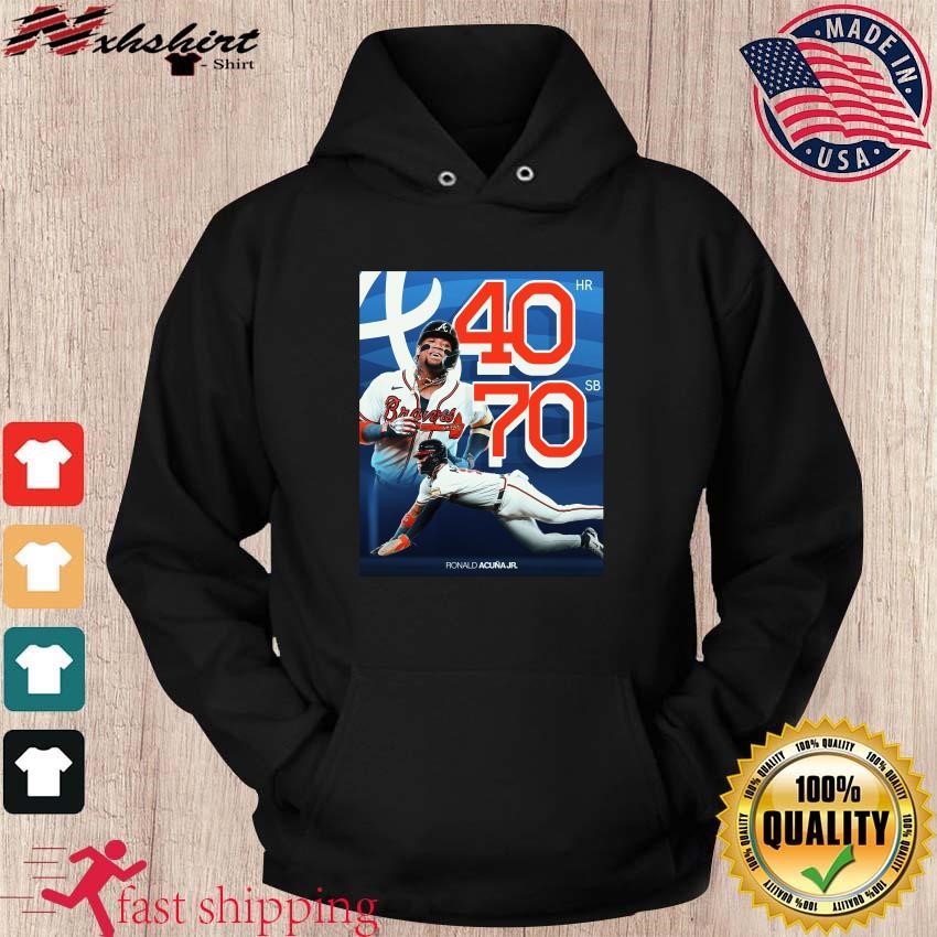 Ronald Acuna Jr Atlanta Braves 40-70 Club home runs signature baseball shirt,  hoodie, sweater, long sleeve and tank top